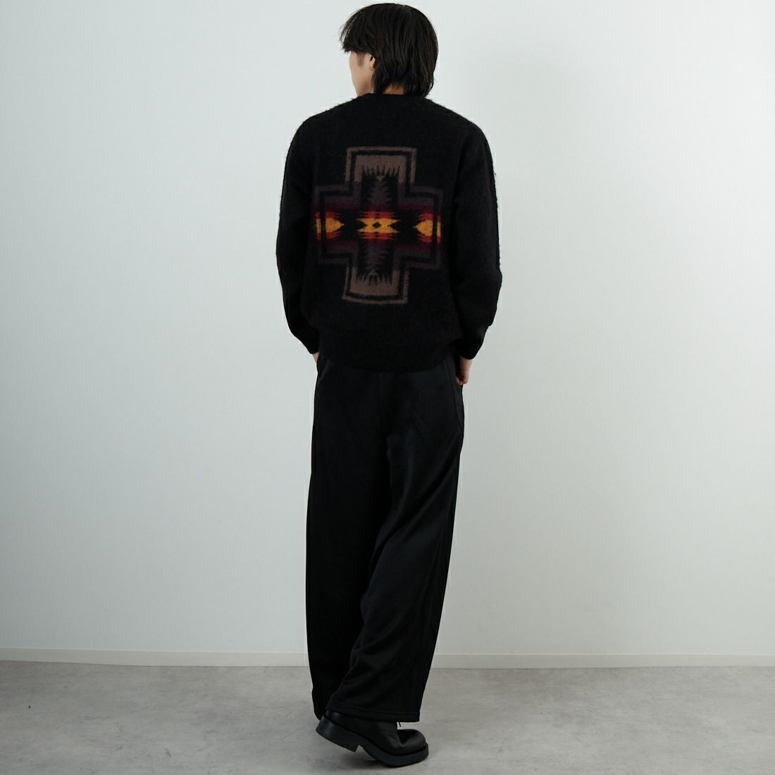 PENDLETON [ペンドルトン] シャギーカーディガン [5575-2005] 49 BLACK H &&モデル身長：179cm 着用サイズ：M&&