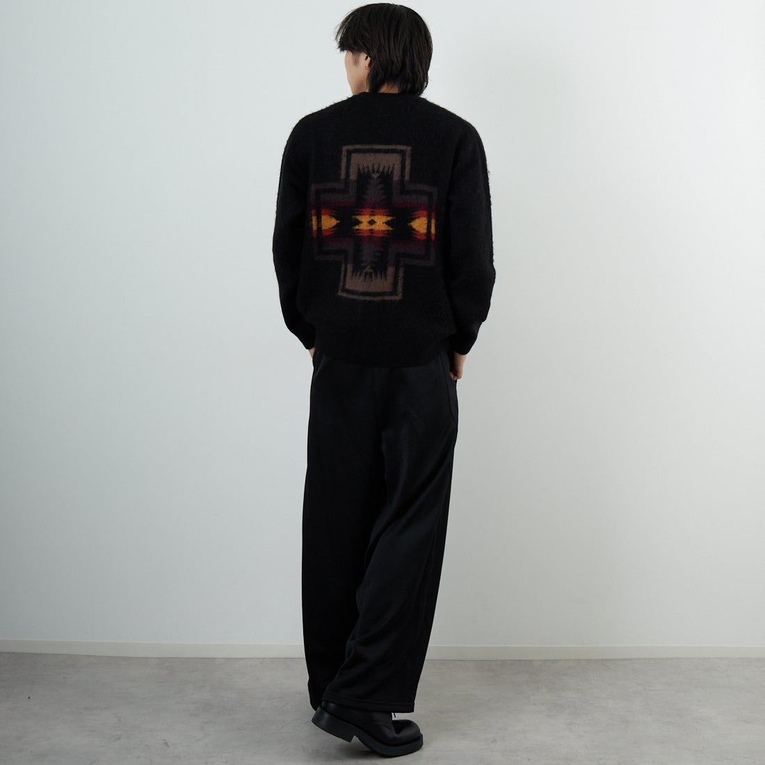 PENDLETON [ペンドルトン] シャギーカーディガン [5575-2005] 49 BLACK H &&モデル身長：179cm 着用サイズ：M&&