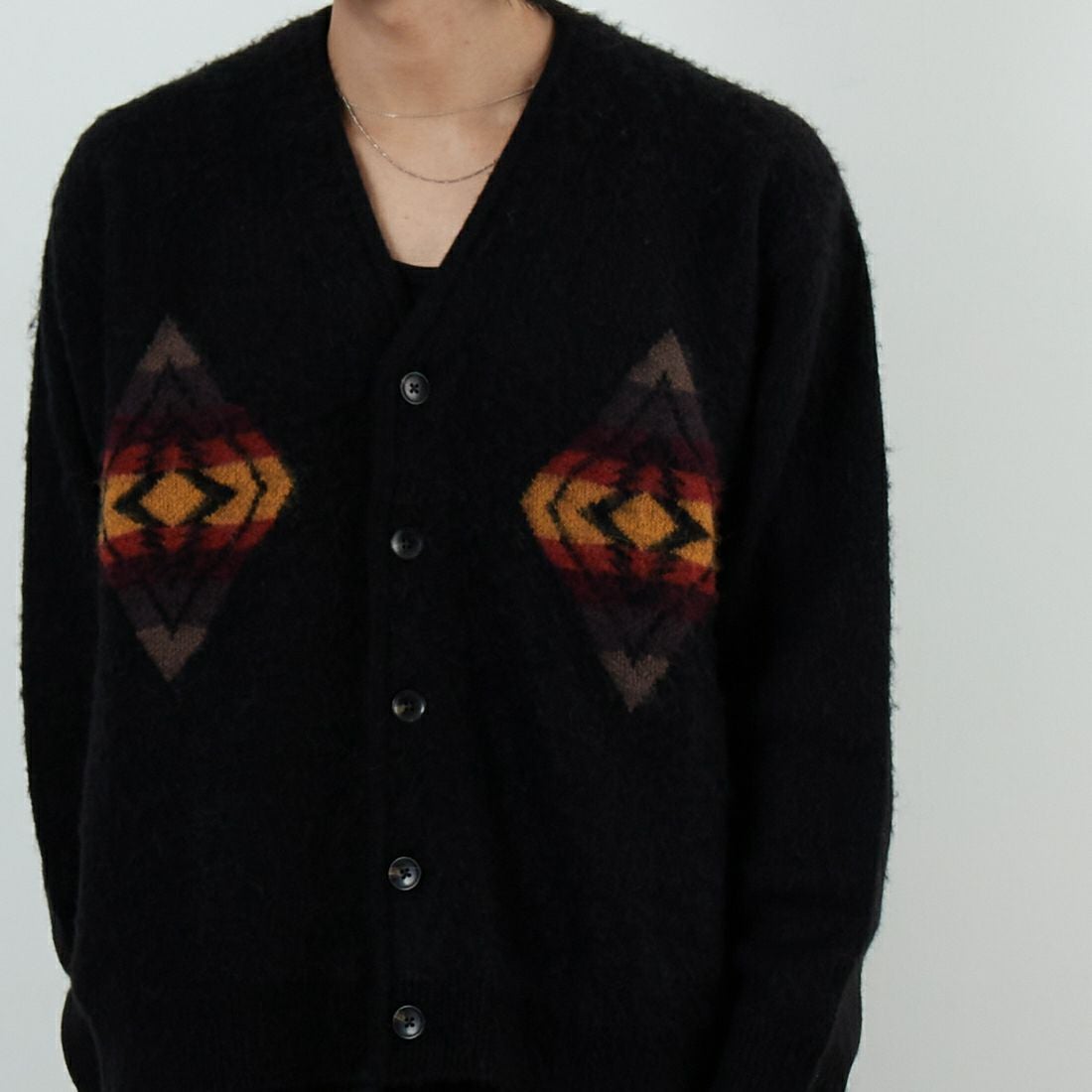 PENDLETON [ペンドルトン] シャギーカーディガン [5575-2005] 49 BLACK H &&モデル身長：179cm 着用サイズ：M&&