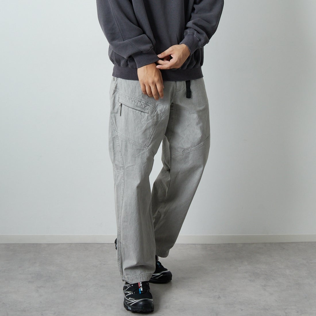 SEDAN ALL-PURPOSE [セダン オールパーパス] コットンキャンバス クライミングパンツ [SD25F-PT08] LIGHT SAGE &&モデル身長：179cm 着用サイズ：L&&