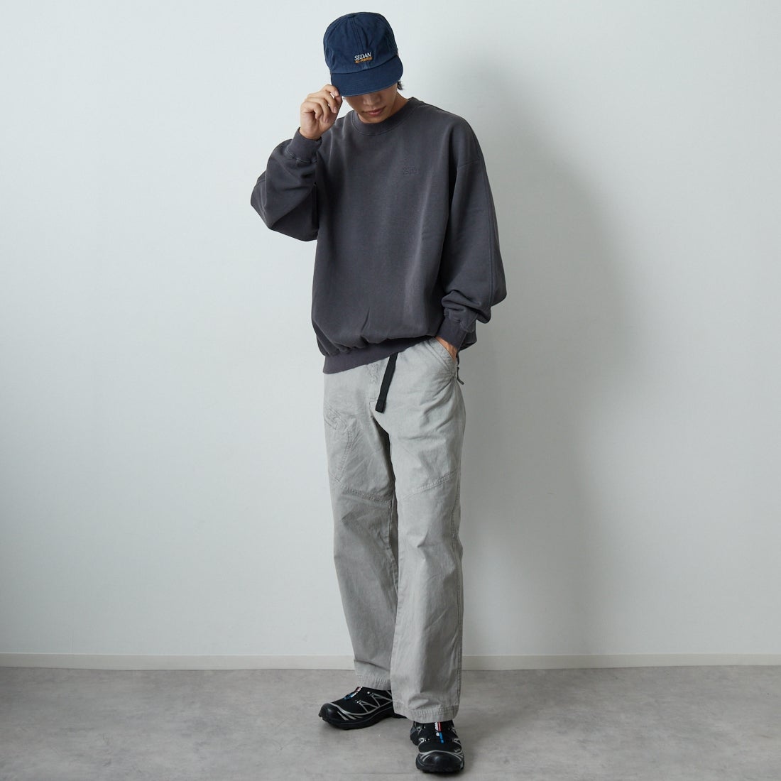 SEDAN ALL-PURPOSE [セダン オールパーパス] コットンキャンバス クライミングパンツ [SD25F-PT08] LIGHT SAGE &&モデル身長：179cm 着用サイズ：L&&