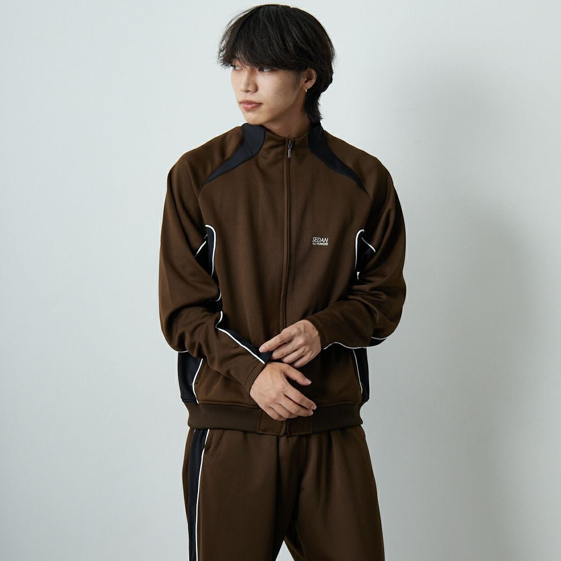 BRN/BLK&&モデル身長：179cm 着用サイズ：L&&