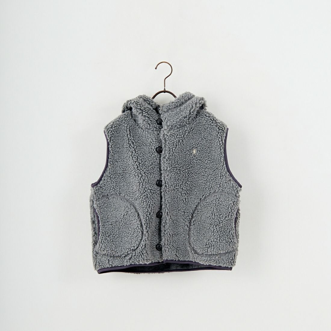 Gymphlex [ジムフレックス] ボアフーデッドショートベスト [GY-A0726BOA] DK.H.GREY