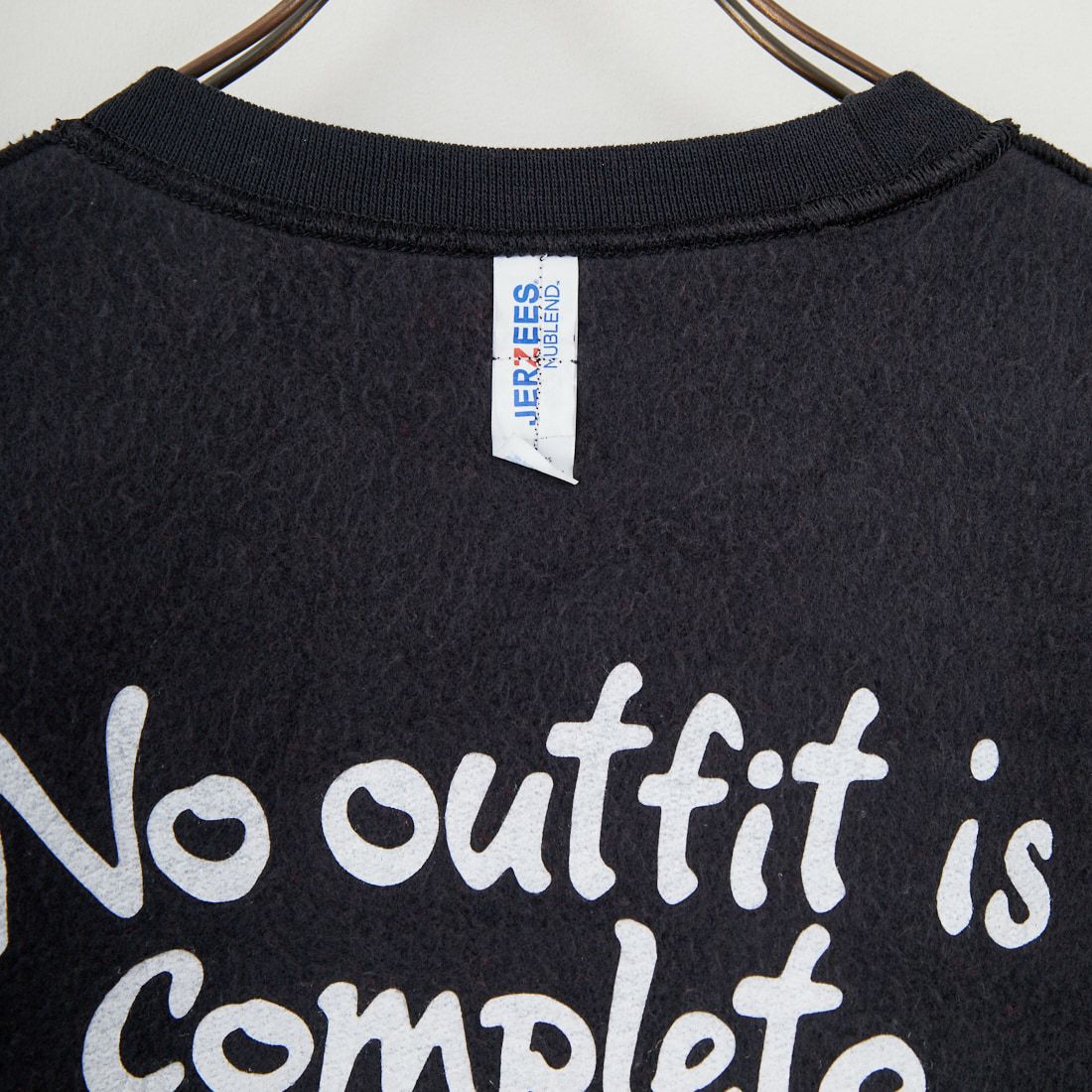 JERZEES [ジャージーズ] キャットヘア アザーサイドクルーネックスウェット [JZ25F013] BLACK