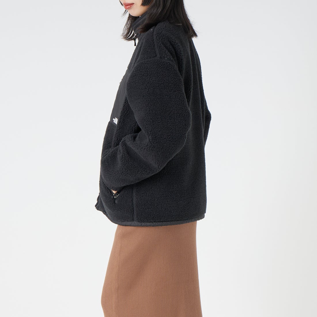 THE NORTH FACE [ザ ノースフェイス] リバーシブル エクストリームパイルフリースジャケット [NP72536] K &&モデル身長：162cm 着用サイズ：S&&