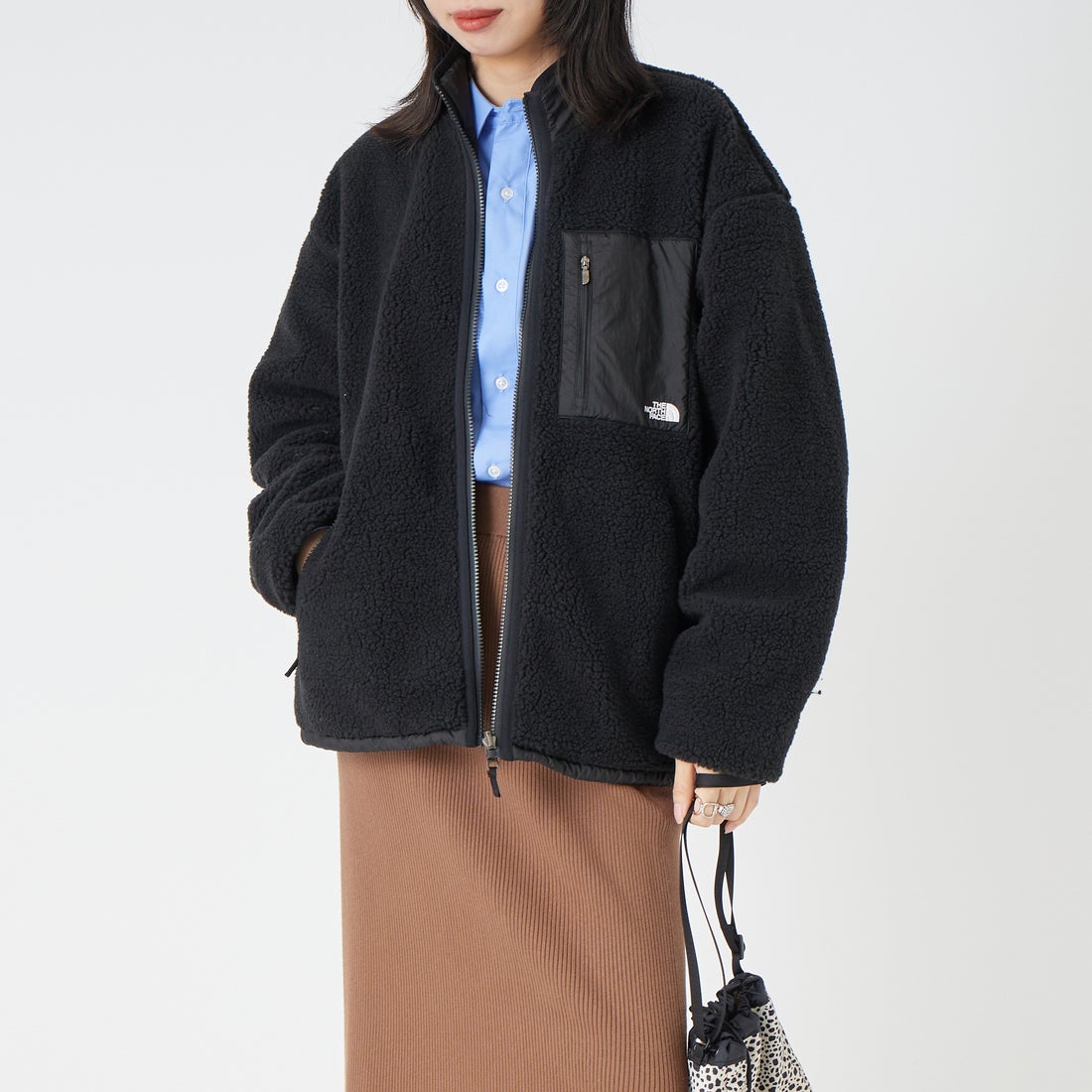 THE NORTH FACE [ザ ノースフェイス] リバーシブル エクストリームパイルフリースジャケット [NP72536] K &&モデル身長：162cm 着用サイズ：S&&