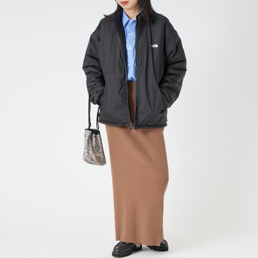 THE NORTH FACE [ザ ノースフェイス] リバーシブル エクストリームパイルフリースジャケット [NP72536] K &&モデル身長：162cm 着用サイズ：S&&