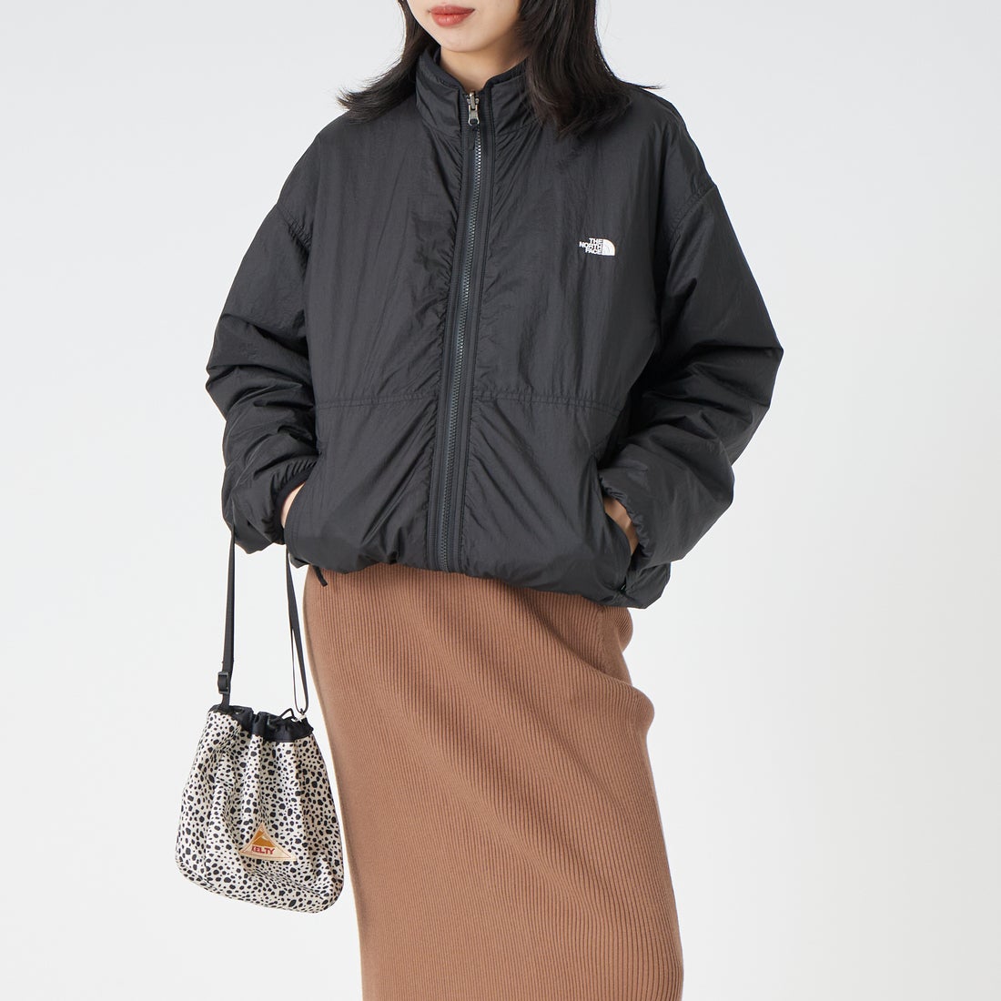 THE NORTH FACE [ザ ノースフェイス] リバーシブル エクストリームパイルフリースジャケット [NP72536] K &&モデル身長：162cm 着用サイズ：S&&