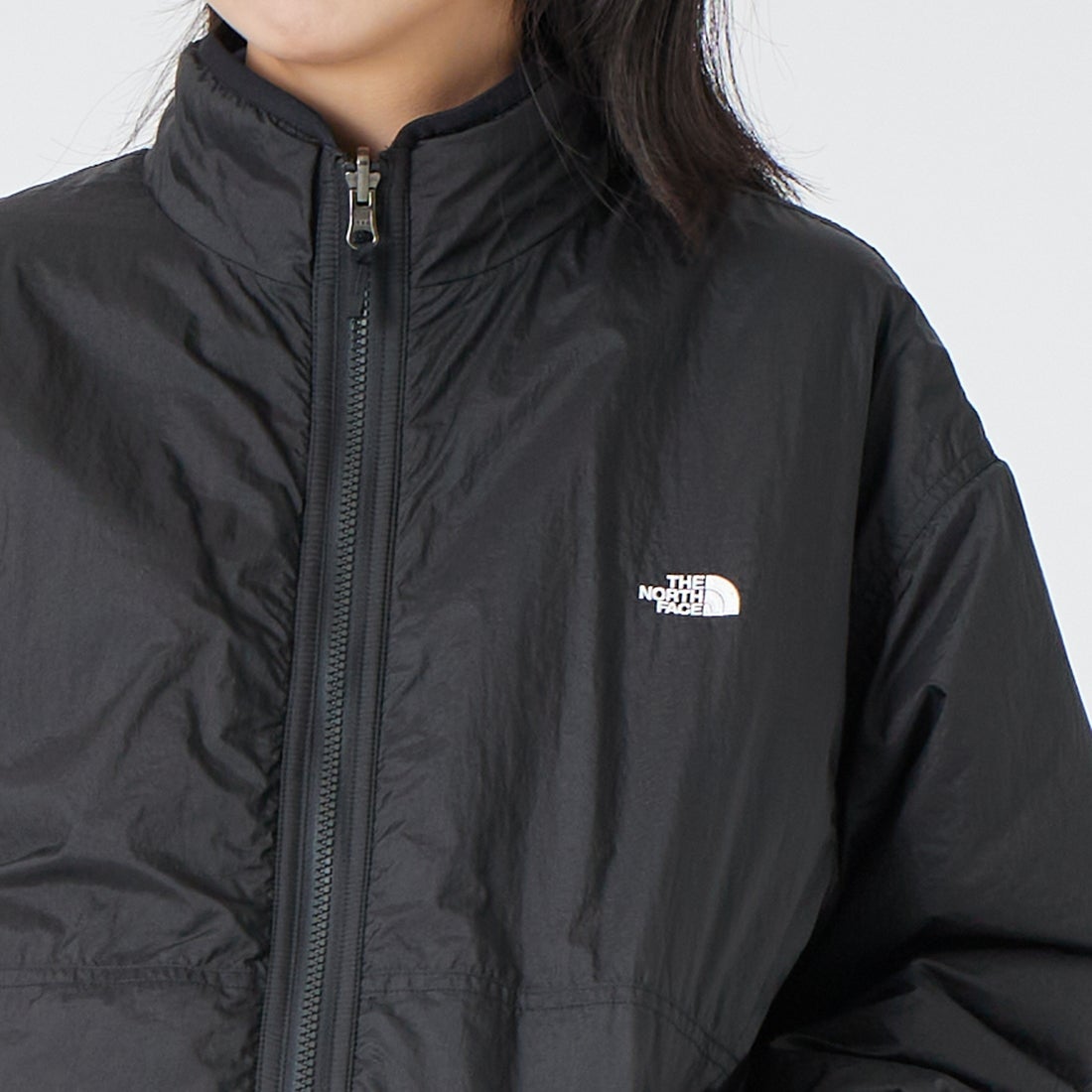 THE NORTH FACE [ザ ノースフェイス] リバーシブル エクストリームパイルフリースジャケット [NP72536] K &&モデル身長：162cm 着用サイズ：S&&