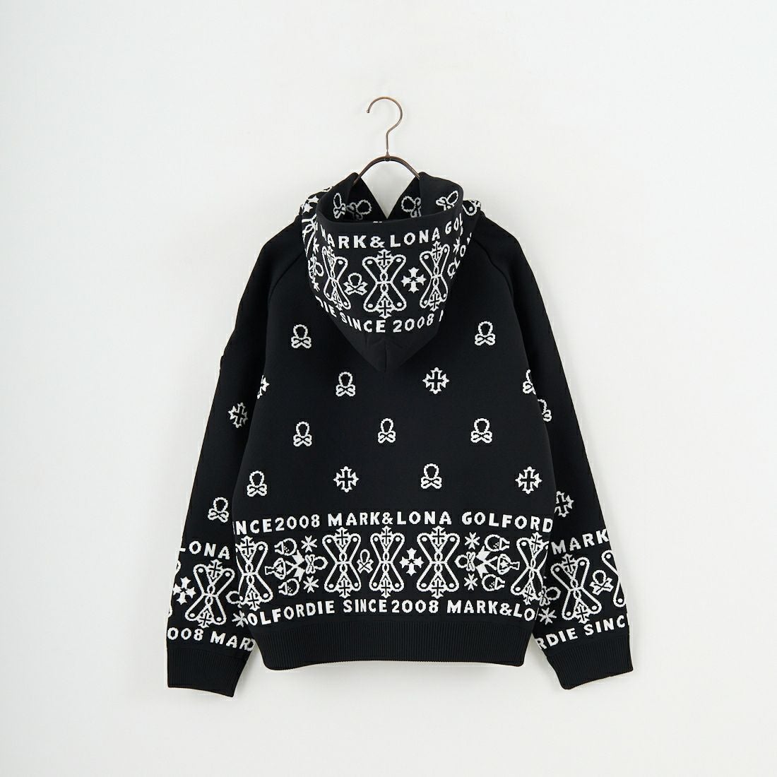 MARK & LONA [マークアンドロナ] ペイズリー柄ニットフーディ [MLM-5C-AB05] BLACK