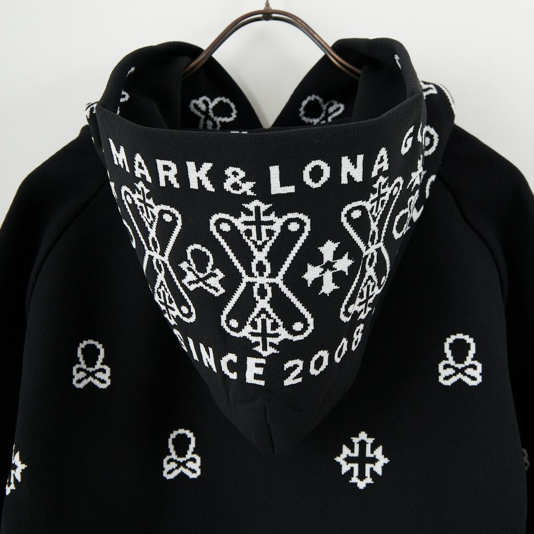 MARK & LONA [マークアンドロナ] ペイズリー柄ニットフーディ [MLM-5C-AB05] BLACK