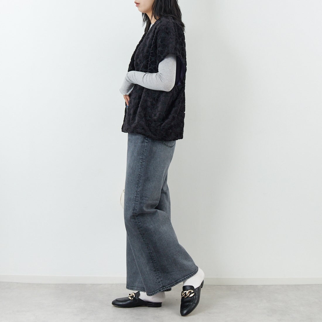 YANUK [ヤヌーク] ルーズバギー KATE/ケイト [57153089] OFG &&モデル身長：167cm 着用サイズ：25&&