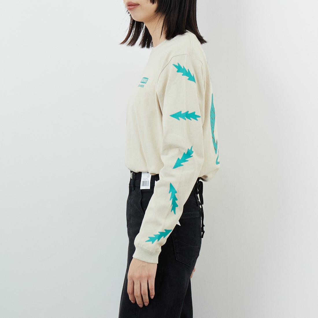 CHUMS [チャムス] パターンブラッシュドロングスリーブTシャツ [CH11-2636] G057 GREIG &&モデル身長：162cm 着用サイズ：WM&&