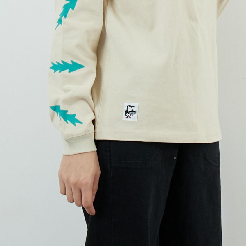 CHUMS [チャムス] パターンブラッシュドロングスリーブTシャツ [CH11-2636] G057 GREIG &&モデル身長：162cm 着用サイズ：WM&&