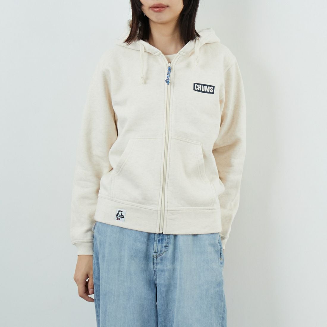 CHUMS [チャムス] ブービーロゴジップパーカー [CH10-1522] W095 H.NA/ &&モデル身長：162cm 着用サイズ：WM&&