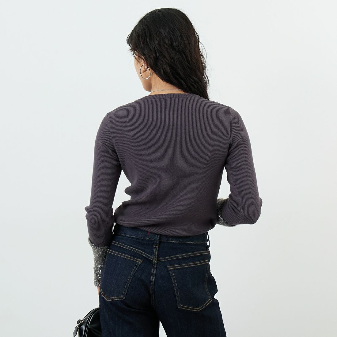 Jf Ready Made [ジェイエフレディメイド] ラメシャギーアームウォーマーニット [986-14102] ｸﾞﾚｰｼﾞｭ &&モデル身長：162cm 着用サイズ：F&&