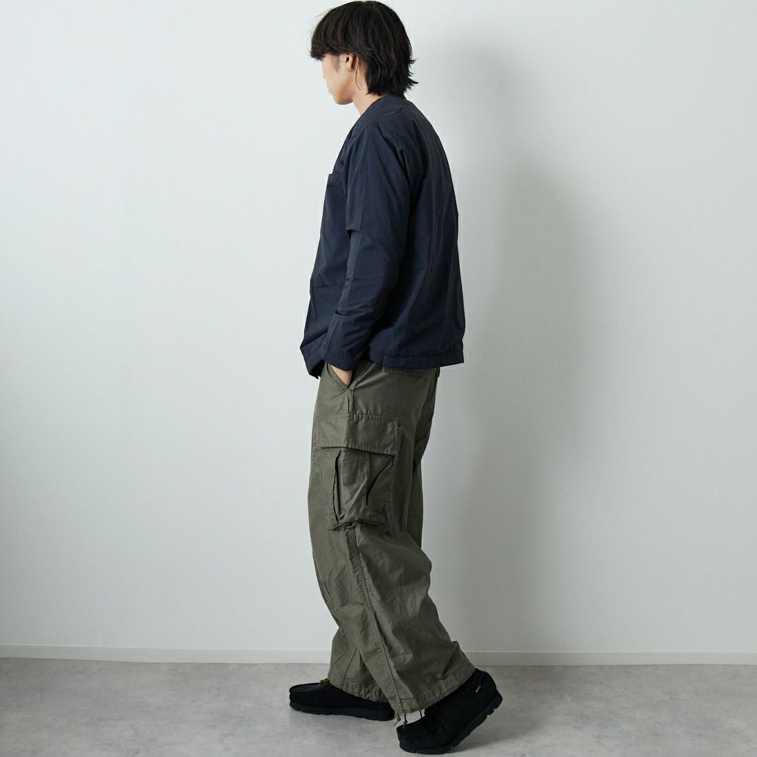 MIZUNO [ミズノ] ブレスサーモ サーマルメッシュノーカラージャケット [B2MEC504] 09 ﾌﾞﾗｯｸ &&モデル身長：179cm 着用サイズ：M&&