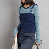 16 NAVY&&モデル身長：162cm 着用サイズ：F&&