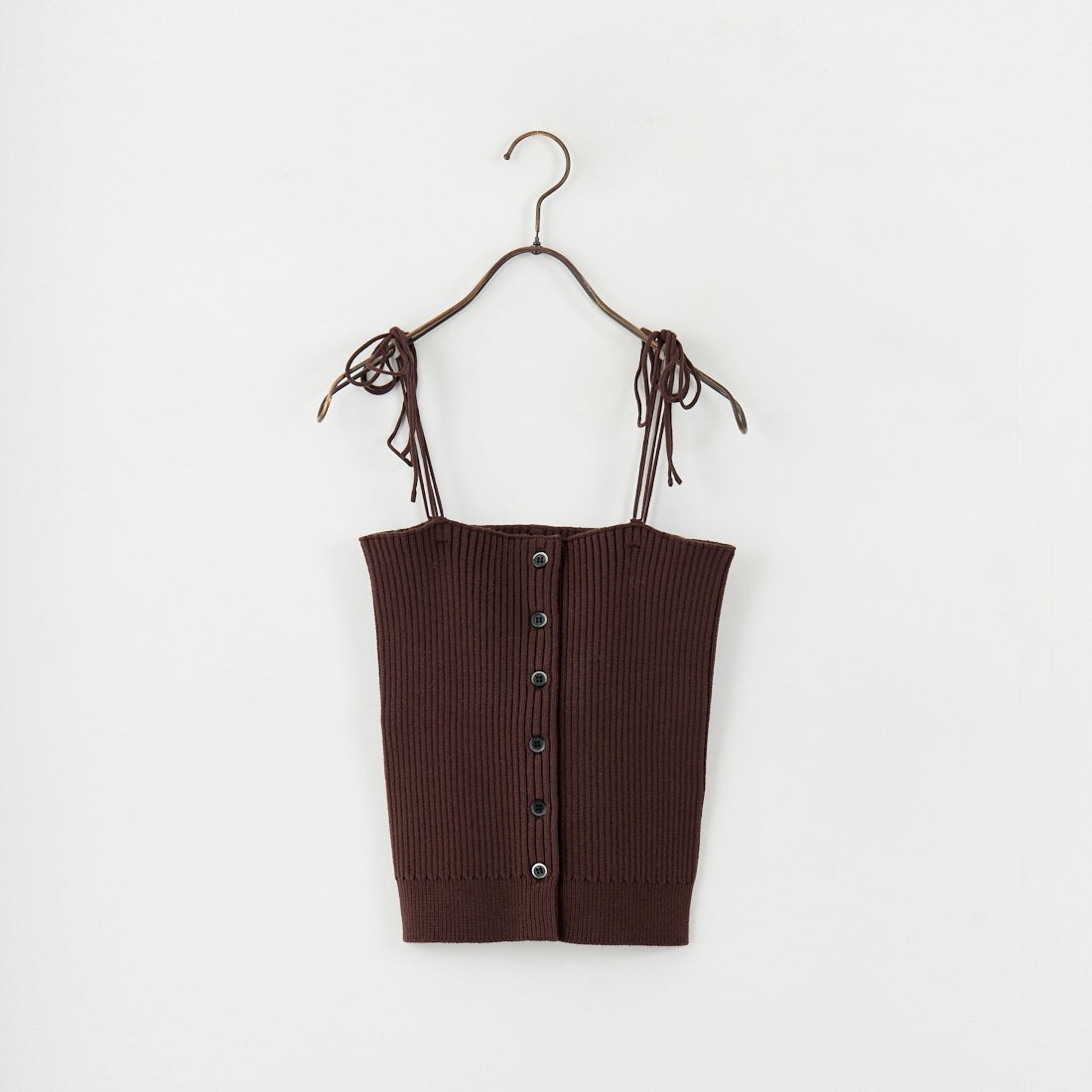 nenom [ネノム] マルチWAY フロントボタンリブニットビスチェ [NE25131033] 28 BROWN