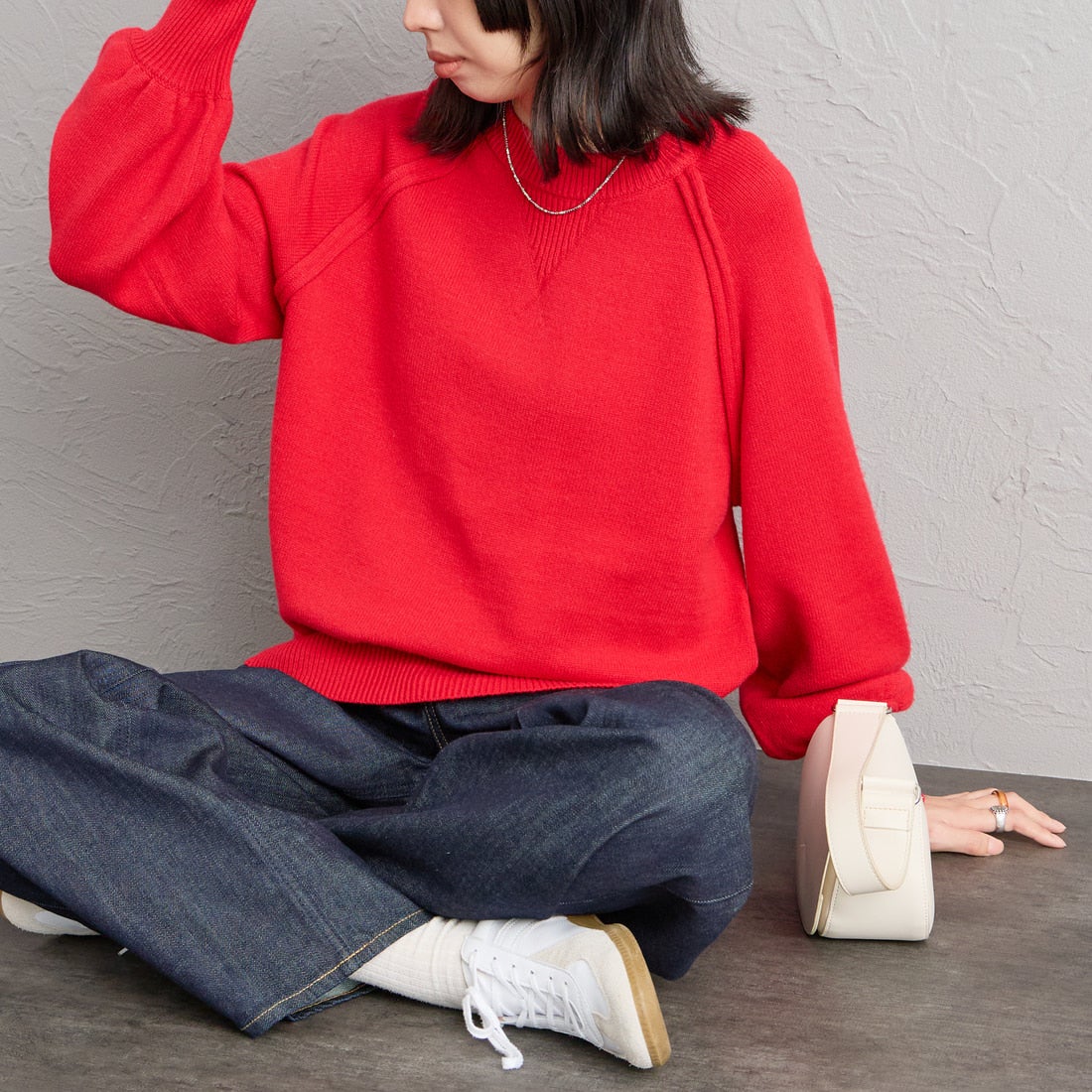 46 RED&&モデル身長：162cm 着用サイズ：F&&