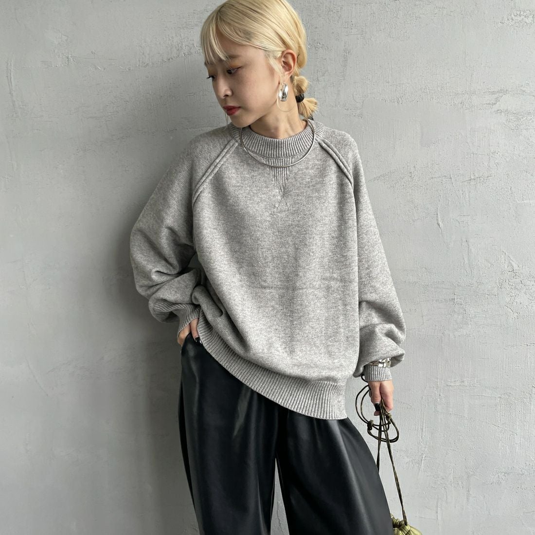 nenom [ネノム] スウェットライクニットプルオーバー [NE24131038