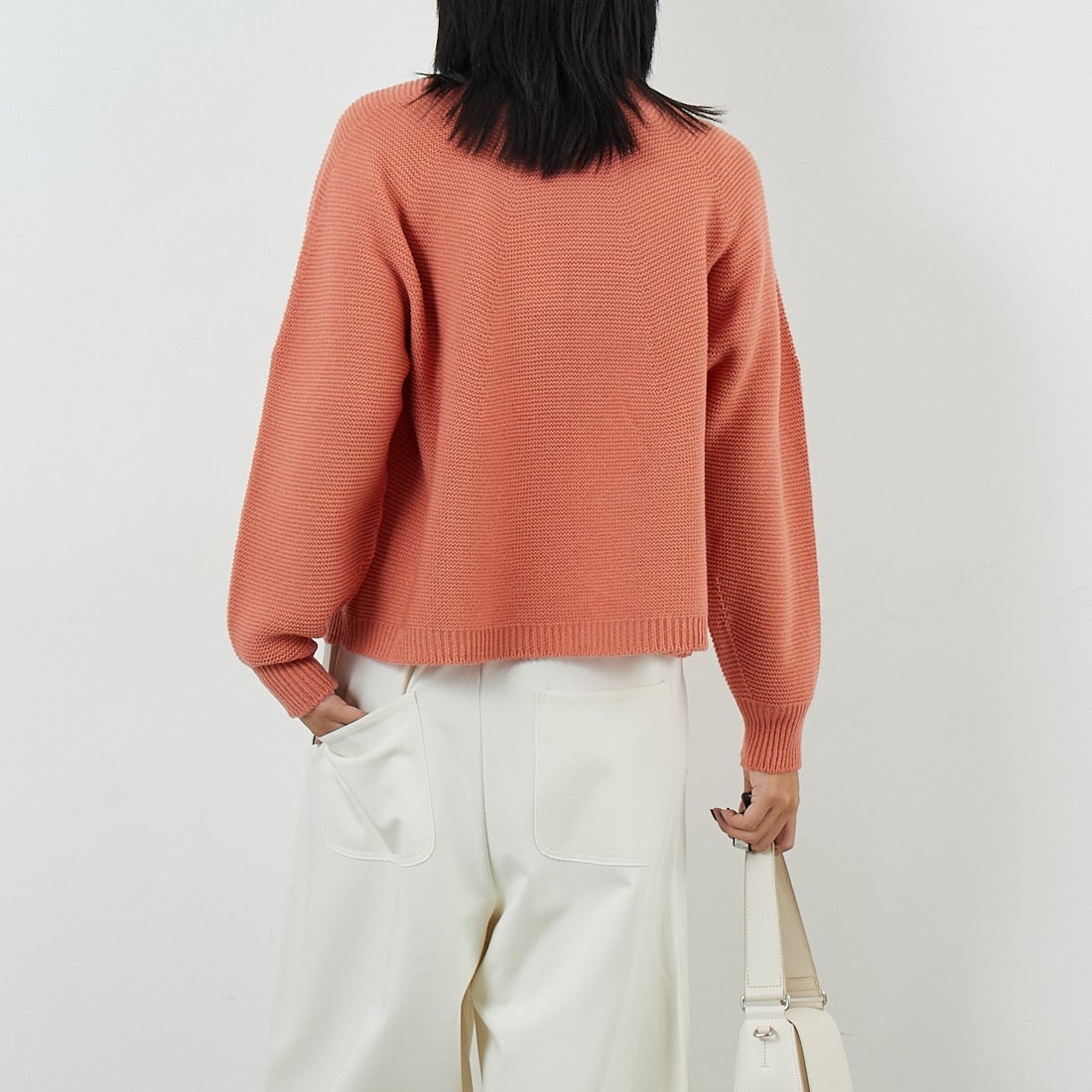 Jeans Factory Clothes [ジーンズファクトリークローズ] ホールガーメントカーディガン [113-2049] ﾋﾟﾝｸ &&モデル身長：167cm 着用サイズ：1&&