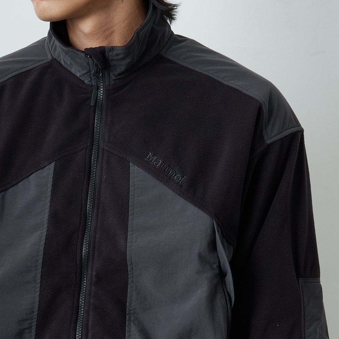 Marmot [マーモット] アルピニストテックセーター [MTFW25MFL032] BLACK &&モデル身長：179cm 着用サイズ：M&&