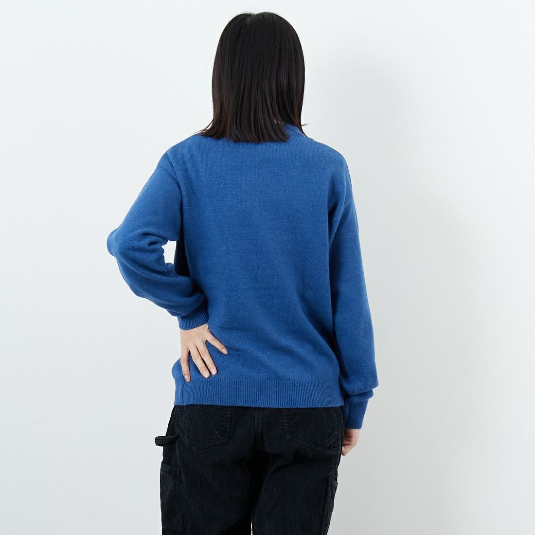 PENDLETON [ペンドルトン] ロゴプリントクルーネックニット [5575-2002] 61 D.BLUE &&モデル身長：162cm 着用サイズ：S&&