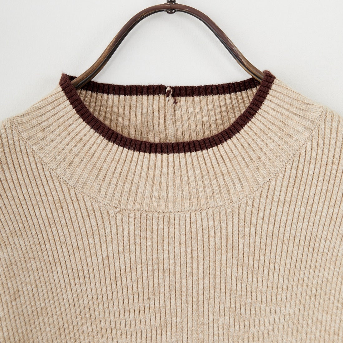 Maison de L'allure [メゾン ドゥ ラリュール] バイカラーリブニット [M23121008] 22 BEG/BRW