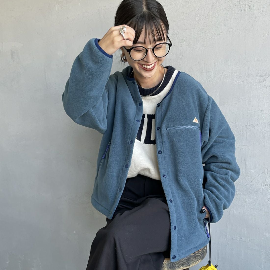 KELTY [ケルティ] 別注 クルーネック フリースカーディガン