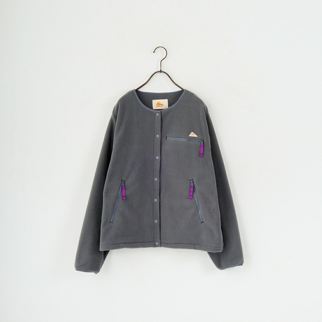 KELTY [ケルティ] 別注 クルーネック フリースカーディガン [KE254W30IN01-JF] CHARCOAL