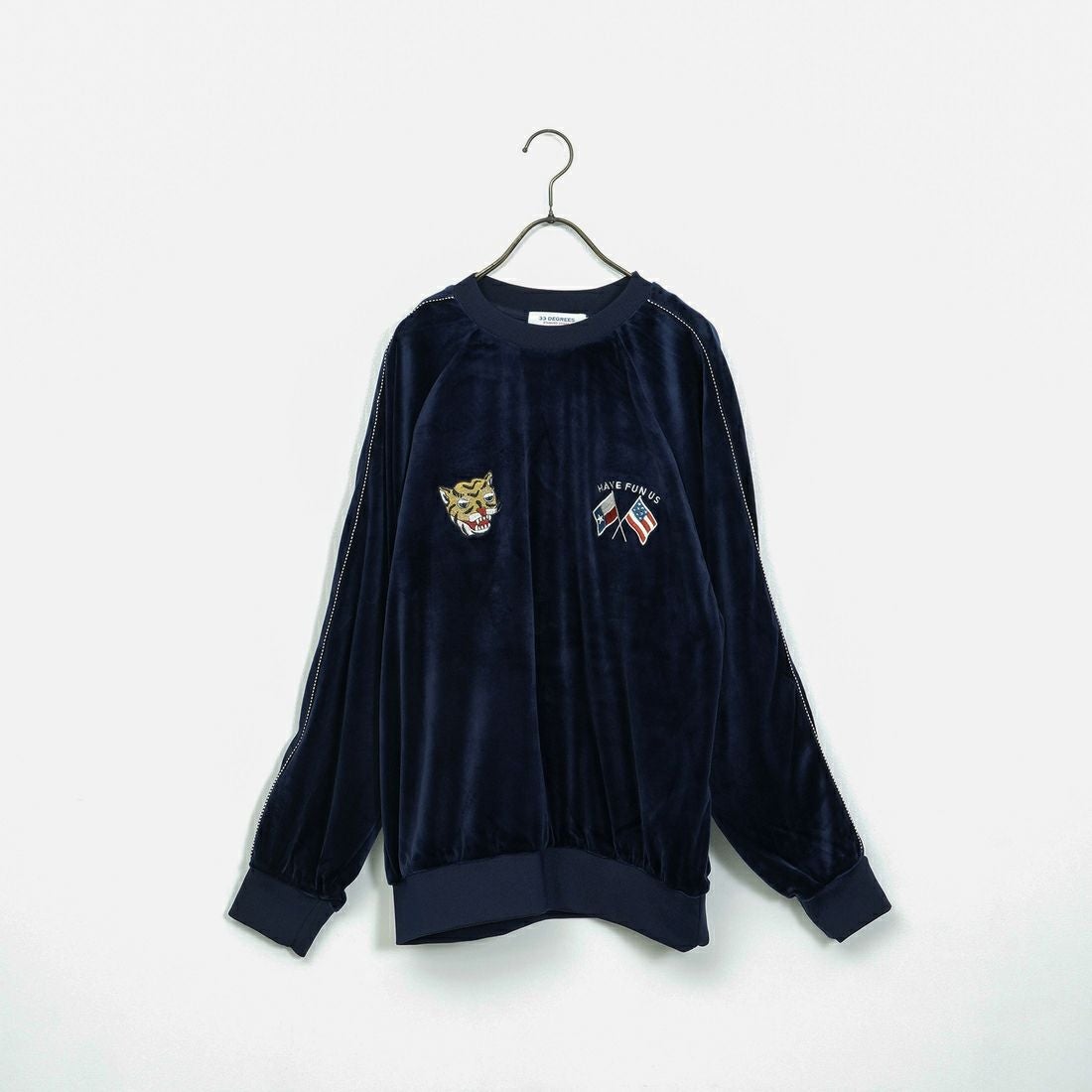 33Degrees [サーティスリーディグリーズ] ベロアスカクルースウェット [TDR-254-063] 60 NVY