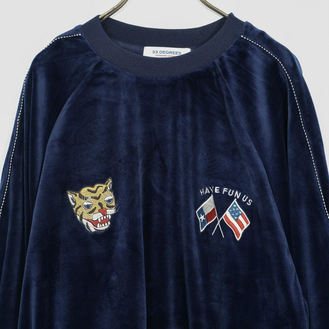 33Degrees [サーティスリーディグリーズ] ベロアスカクルースウェット [TDR-254-063] 60 NVY