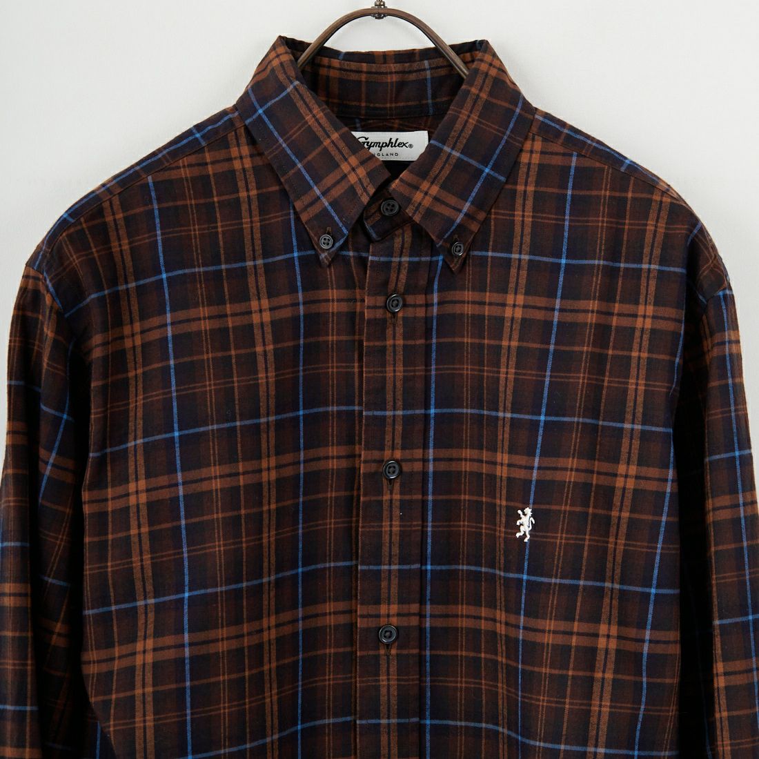 Gymphlex [ジムフレックス] ボタンダウン チェックシャツ [GY-B0196CTE] BRN/SAX CK