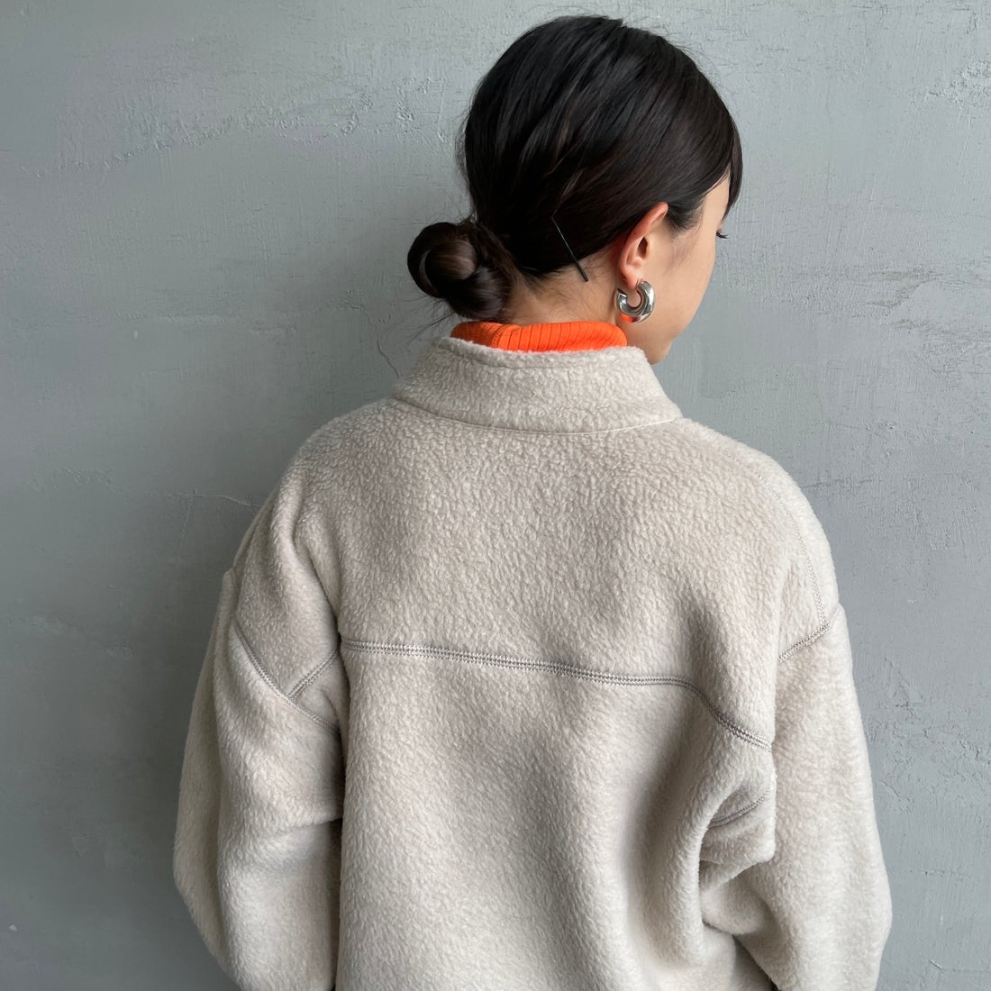 DANTON [ダントン] ダブルフェイスボア スタンドカラージャケット [DT-A0699WNN] BEIGE &&モデル身長：150cm 着用サイズ：M&&