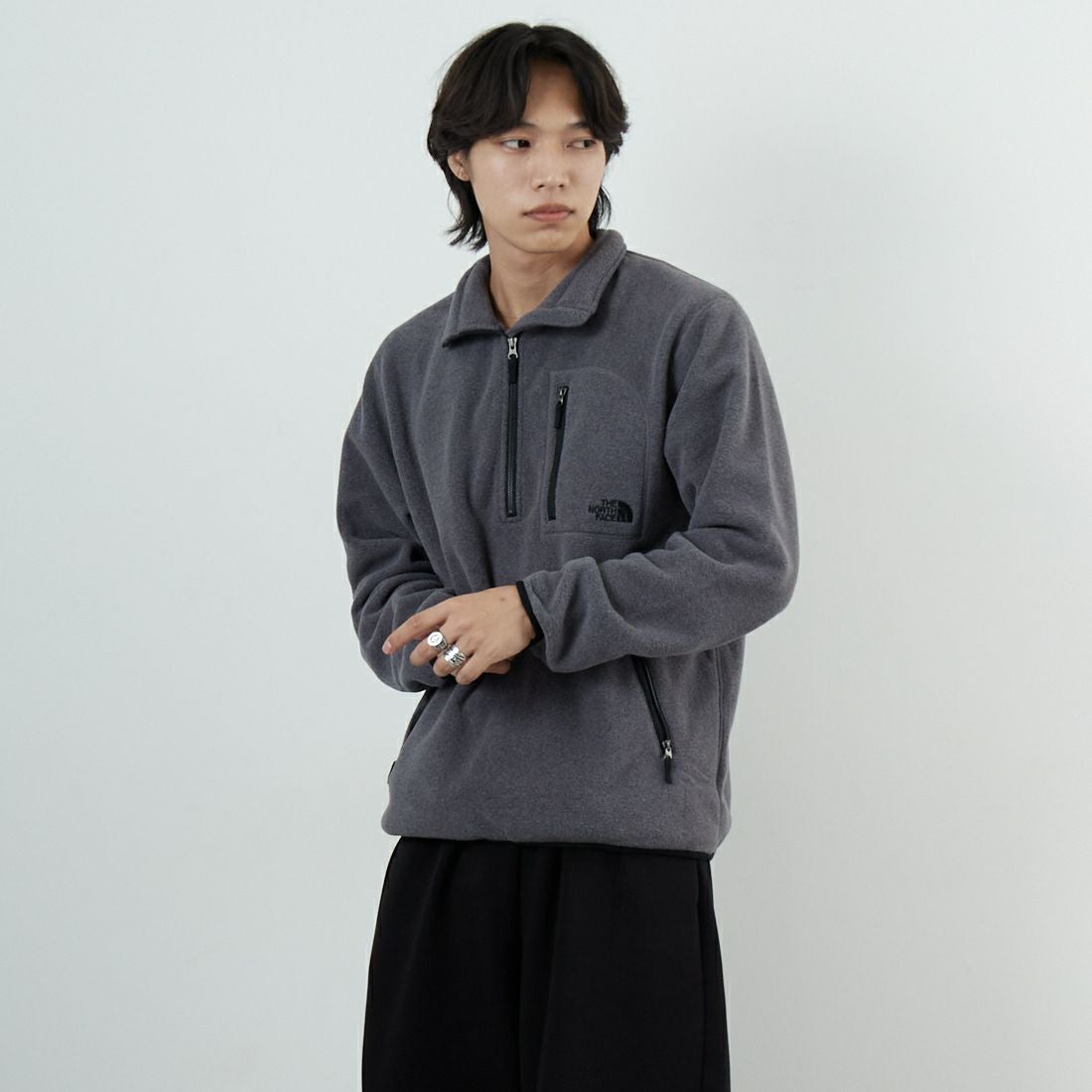 THE NORTH FACE [ザ ノースフェイス] フィールドフリースハーフジップ [NL62531] Z &&モデル身長：179cm 着用サイズ：M&&