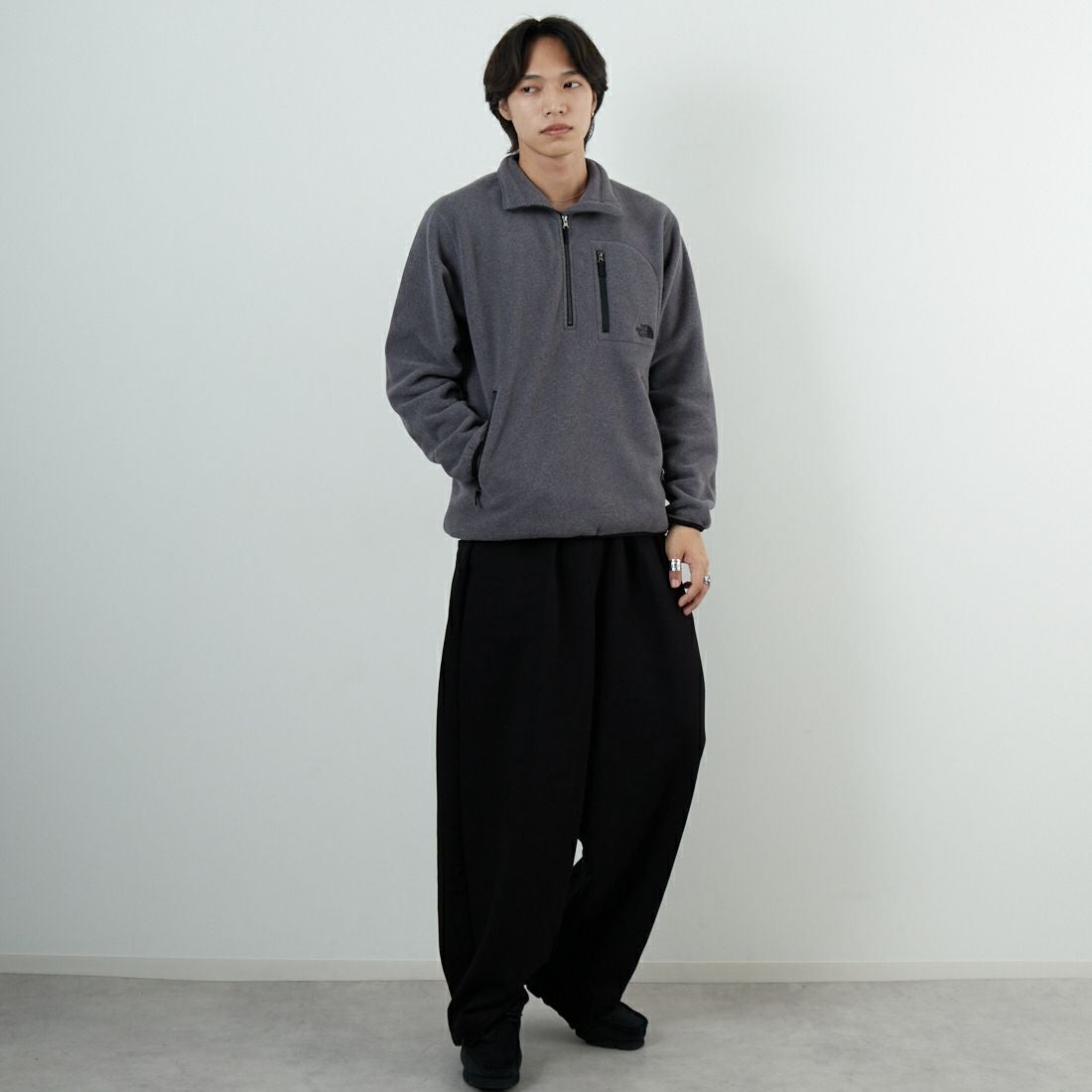 THE NORTH FACE [ザ ノースフェイス] フィールドフリースハーフジップ [NL62531] Z &&モデル身長：179cm 着用サイズ：M&&