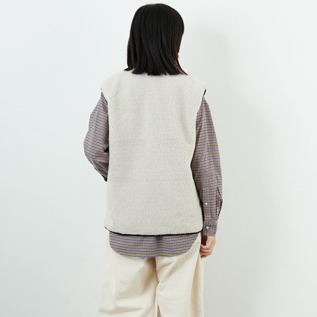 THE NORTH FACE [ザ ノースフェイス] リバーシブル エクストリームパイルフリースベスト [NP72537] FK &&モデル身長：162cm 着用サイズ：S&&