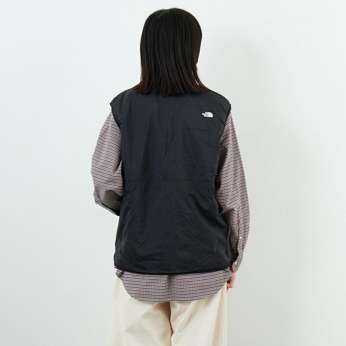 THE NORTH FACE [ザ ノースフェイス] リバーシブル エクストリームパイルフリースベスト [NP72537] FK &&モデル身長：162cm 着用サイズ：S&&