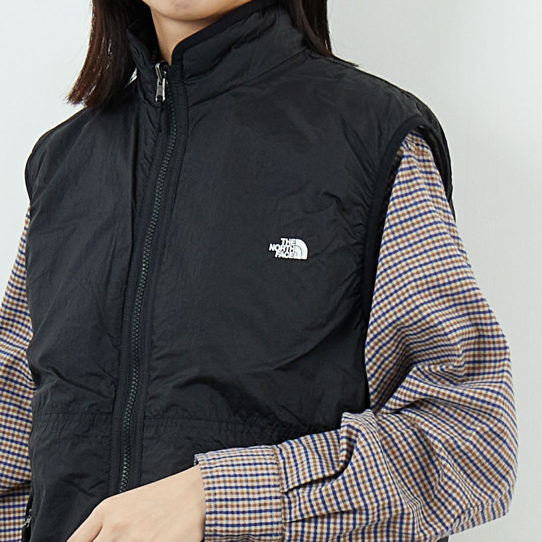 THE NORTH FACE [ザ ノースフェイス] リバーシブル エクストリームパイルフリースベスト [NP72537] FK &&モデル身長：162cm 着用サイズ：S&&