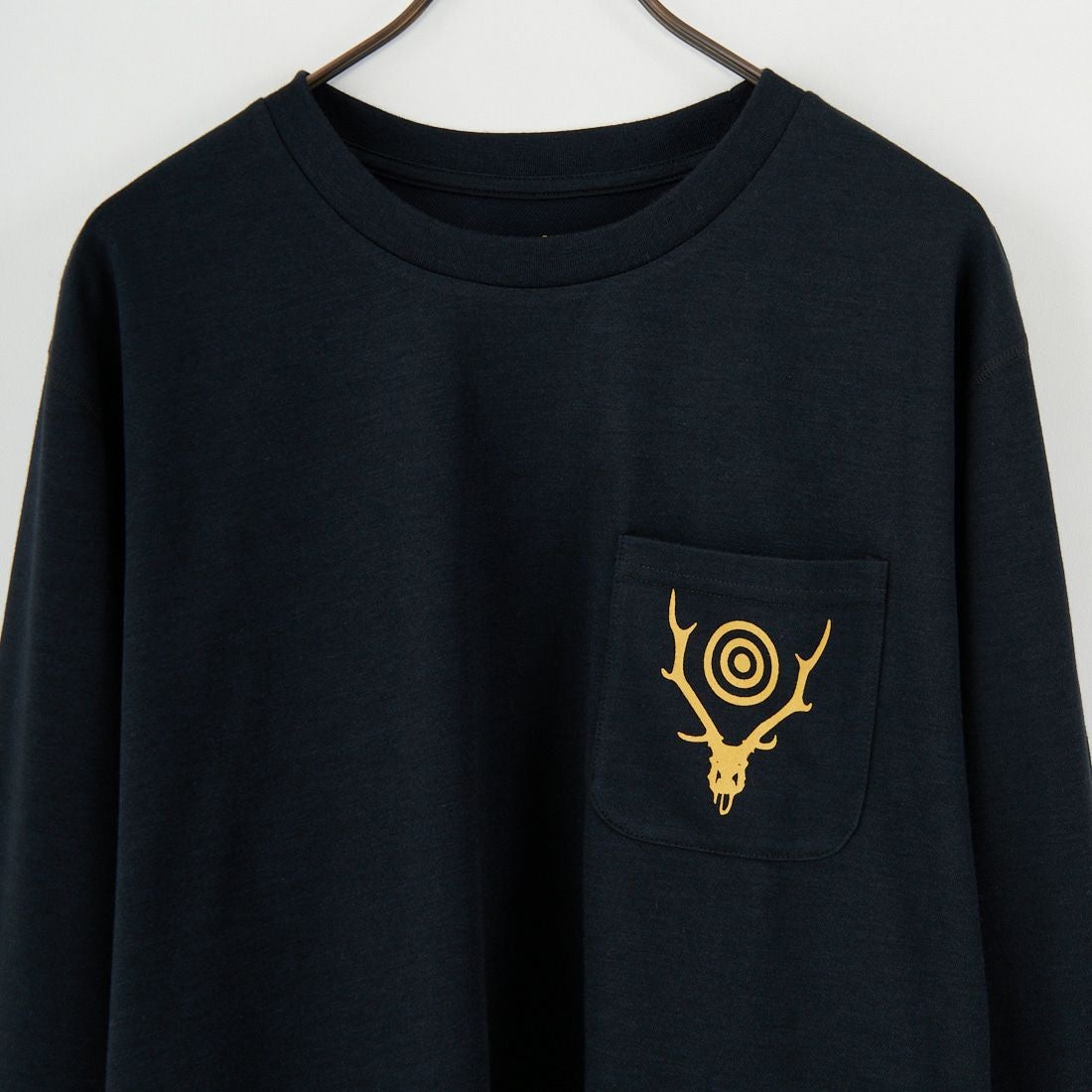 South2West8 [サウスツーウエストエイト] ロングスリーブ ラウンドポケットTシャツ [RW658] B BLACK