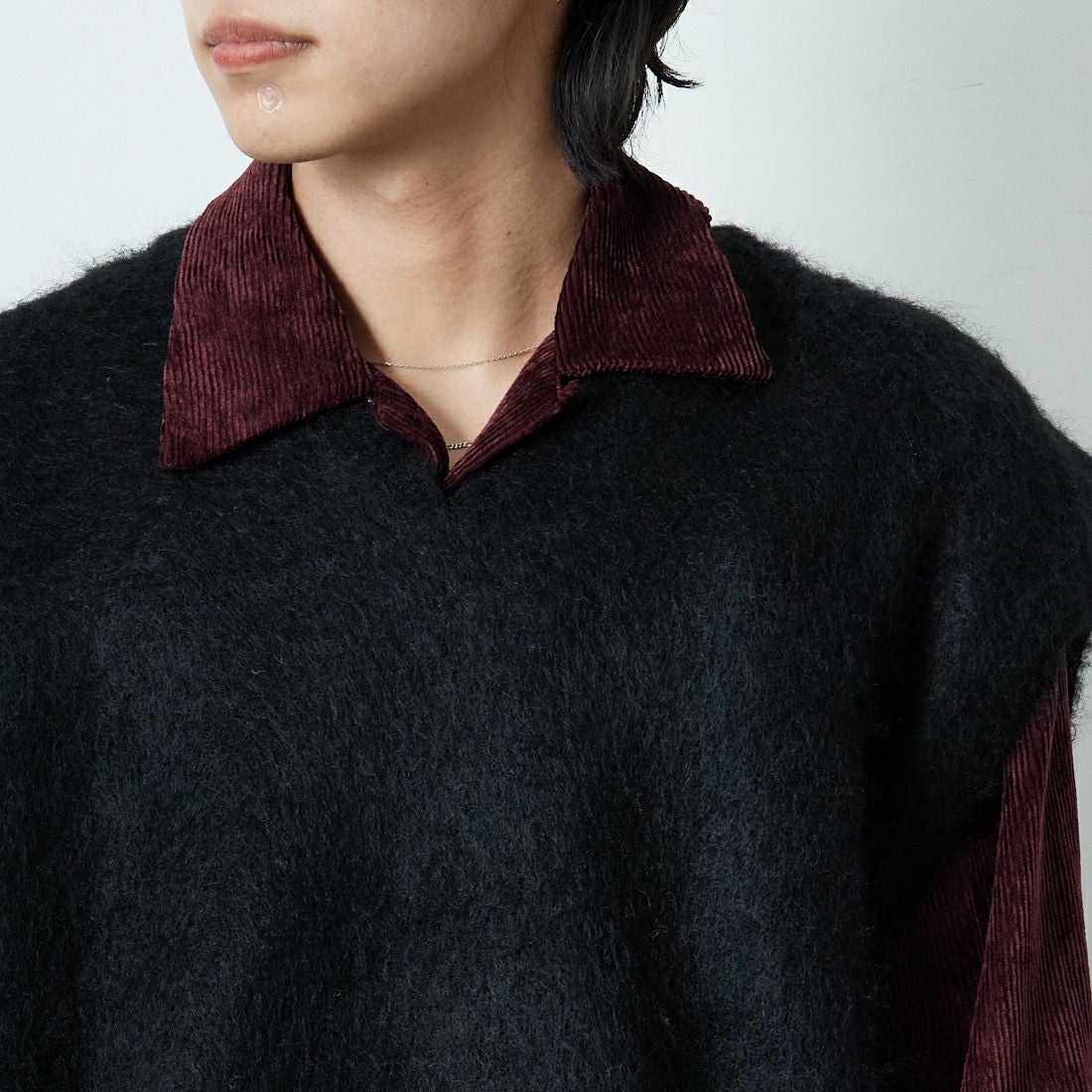 Needles [ニードルズ] モヘアニットベスト SOLID [RW359] C BLACK