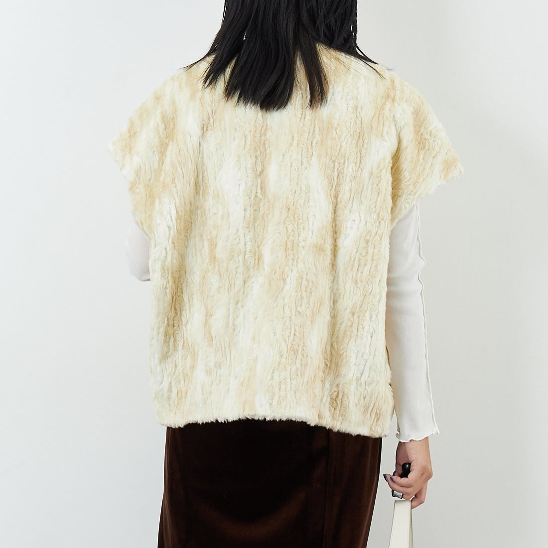 RhodolirioN [ロドリリオン] エコファー ボレロ [RV1033] NATURAL &&モデル身長：167cm 着用サイズ：ONE SIZE&&