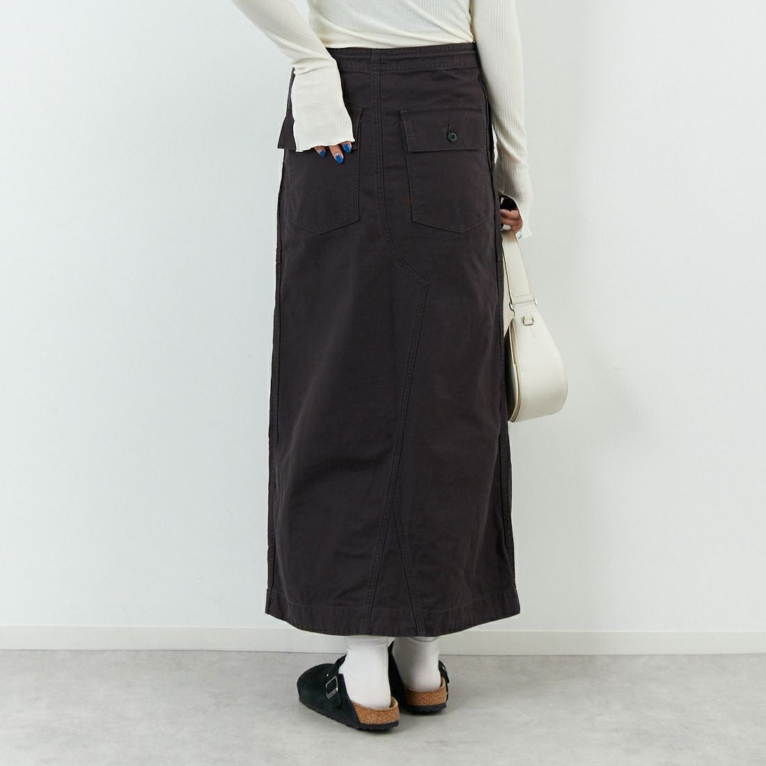 Needles [ニードルズ] ストリングファティーグスカート [RW218] B BLACK &&モデル身長：167cm 着用サイズ：1&&