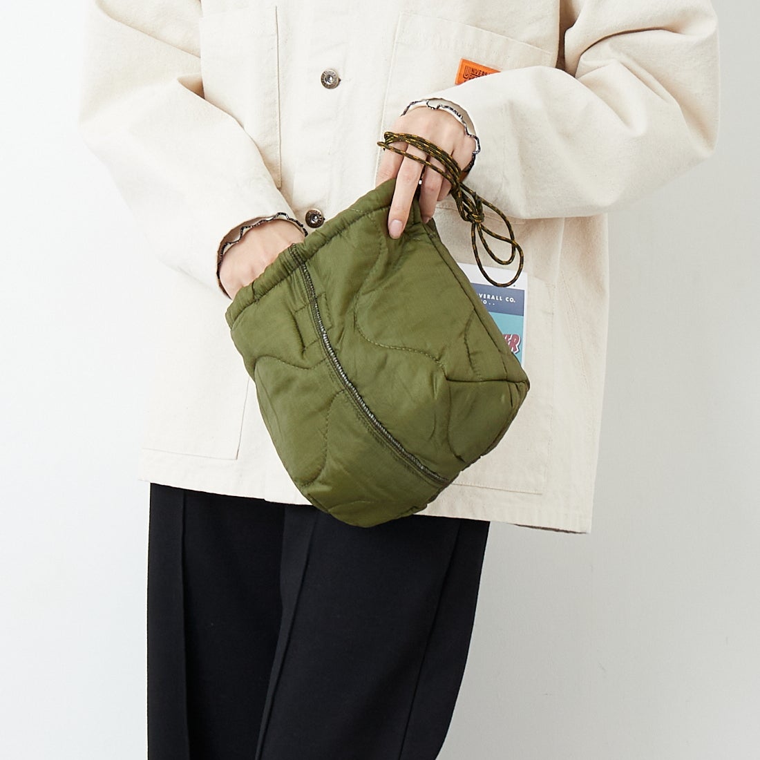ODDMENT [オッドメント] キルティングポーチ [QUILTING-POUCH] OLIVE