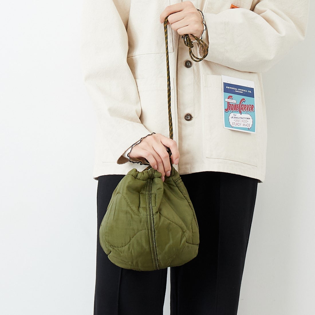 ODDMENT [オッドメント] キルティングポーチ [QUILTING-POUCH] OLIVE