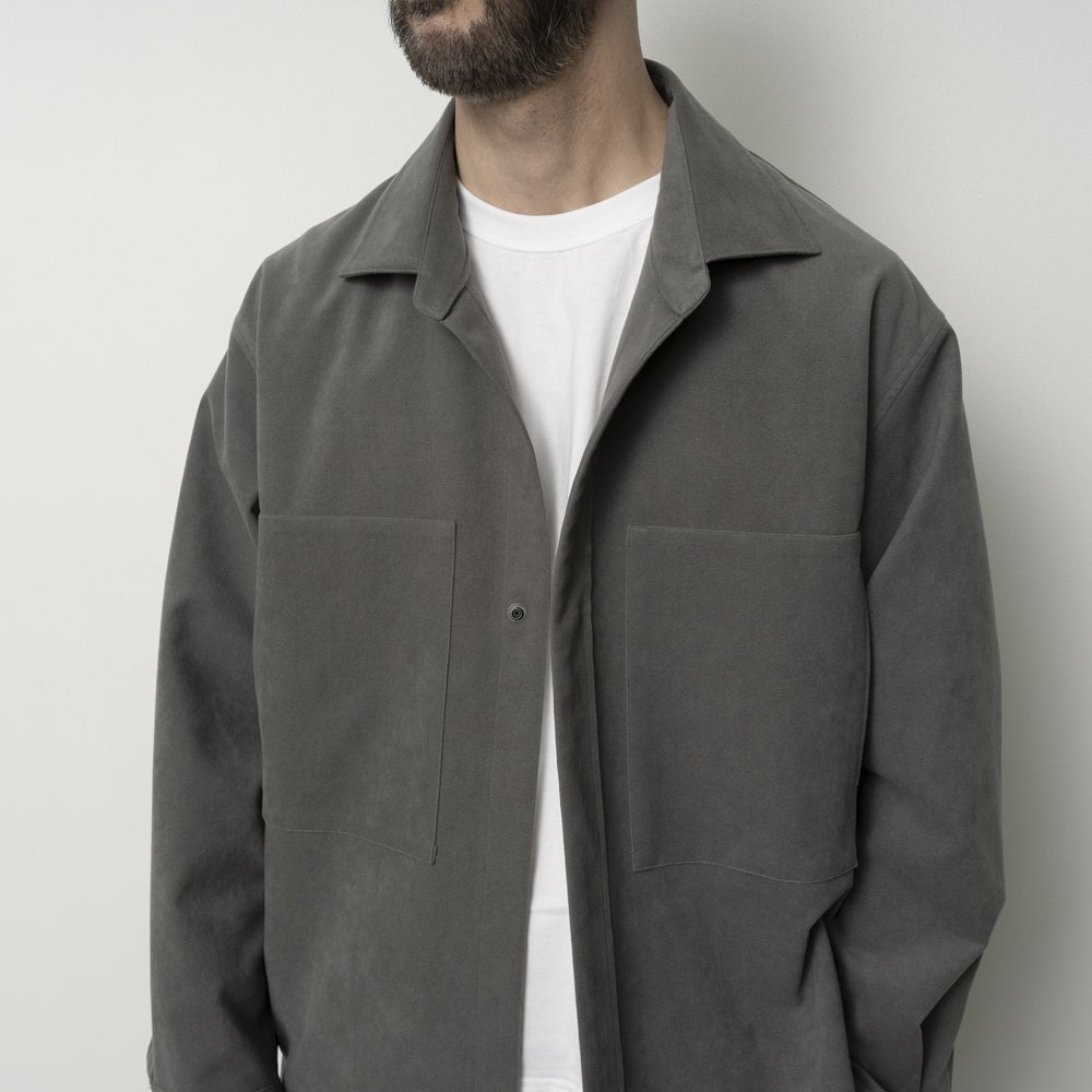 STILL BY HAND [スティルバイハンド] シンセティックレザーオーバーシャツ [BL06253] GREY