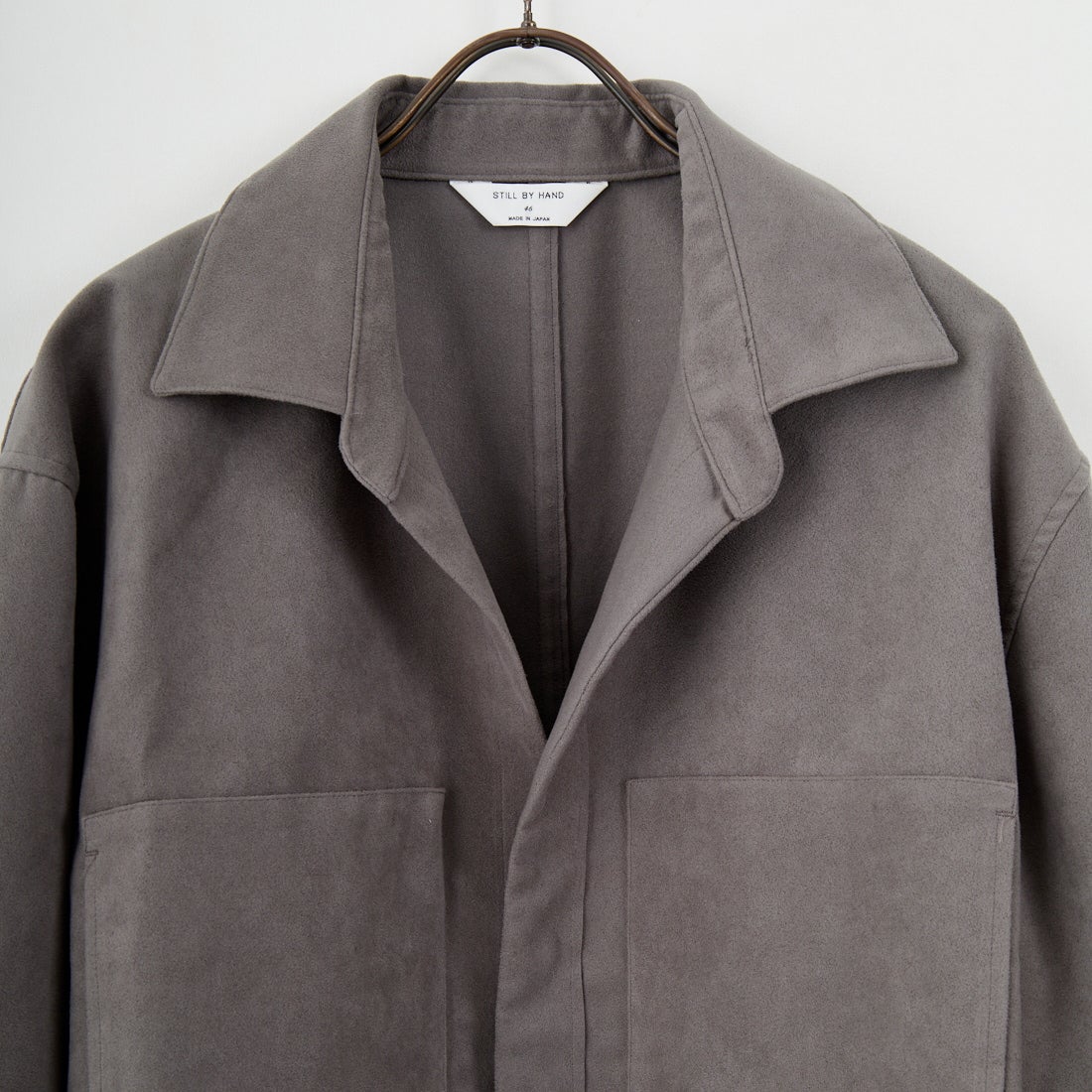 STILL BY HAND [スティルバイハンド] シンセティックレザーオーバーシャツ [BL06253] GREY