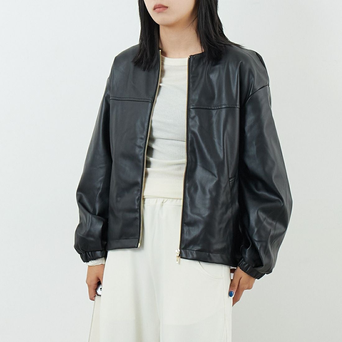 03 ﾌﾞﾗｯｸ&&モデル身長：167cm 着用サイズ：F&&