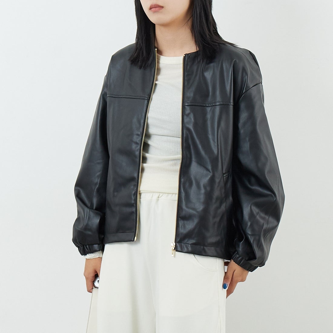 03 ﾌﾞﾗｯｸ&&モデル身長：167cm 着用サイズ：F&&